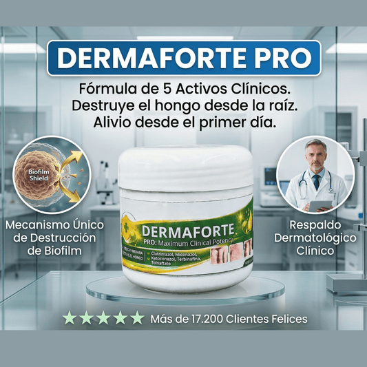 DermaForte Pro: Fórmula clínica intensiva para erradicar hongos y aliviar la picazón severa