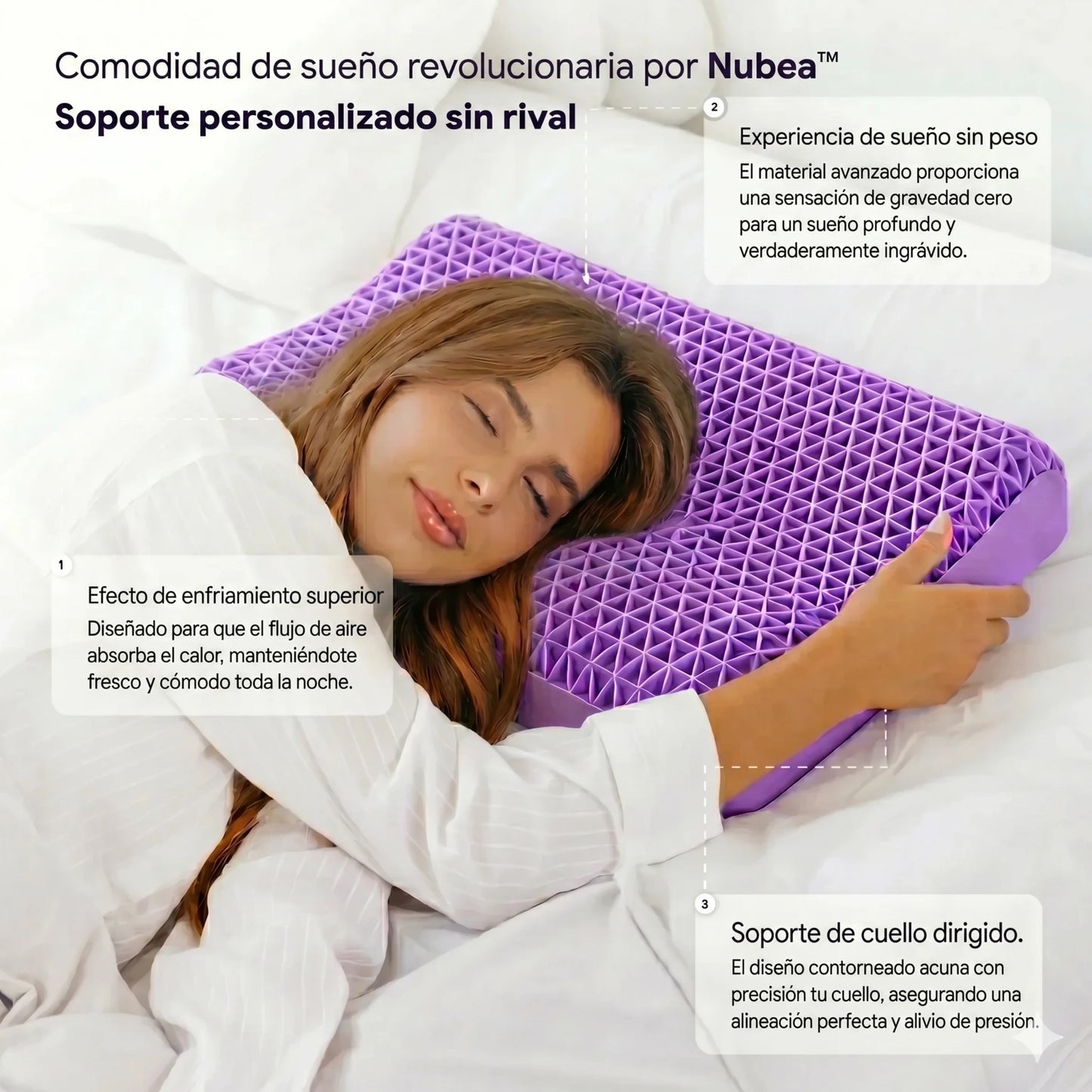 NUBEA™ : La Almohada Cervical que Transforma tu Descanso y Alivia la Tensión de tu Cuello al Instante.
