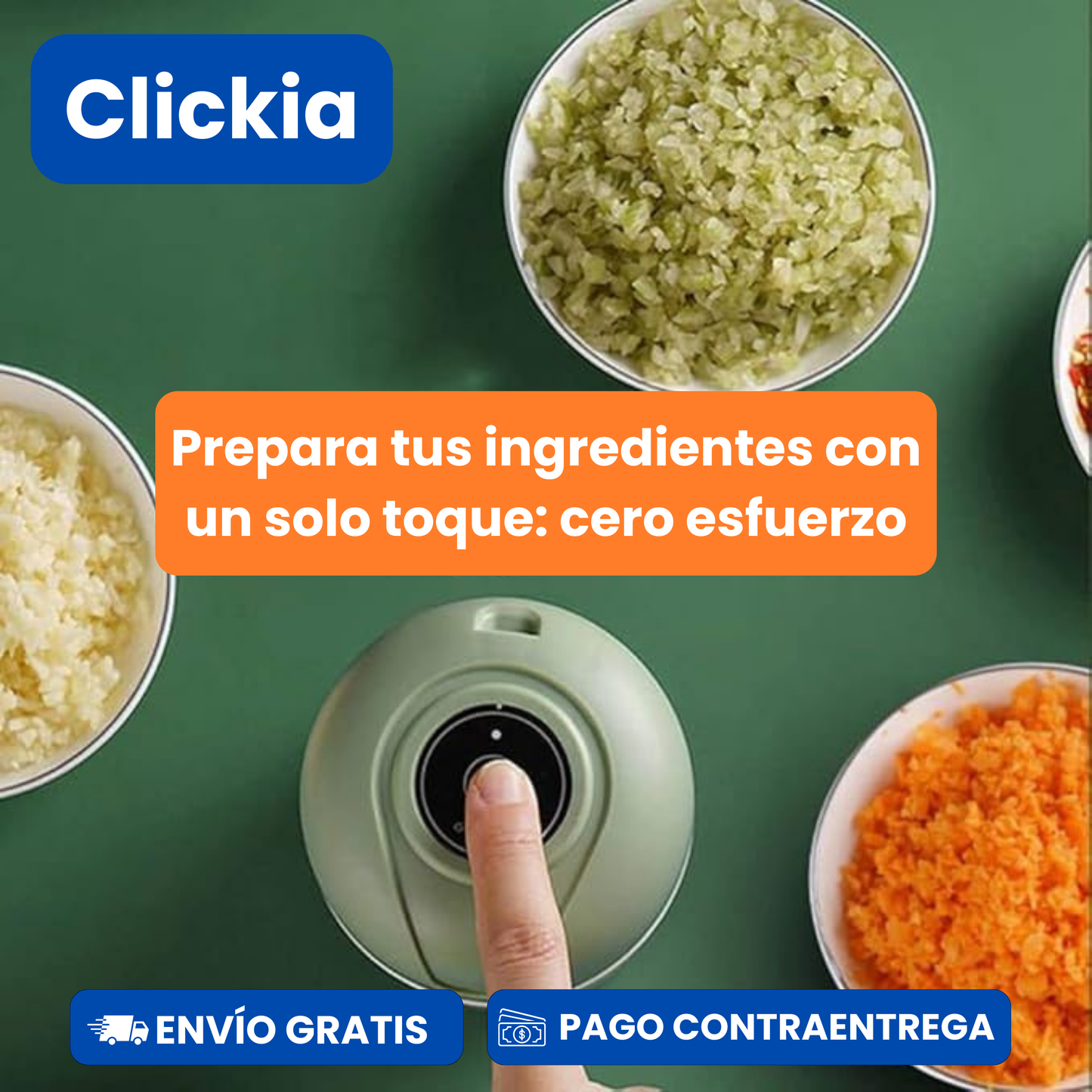 Chefio: Mini Procesador Eléctrico 250 ml