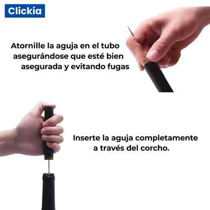 Airex: Sacacorchos portátil por presión de aire.