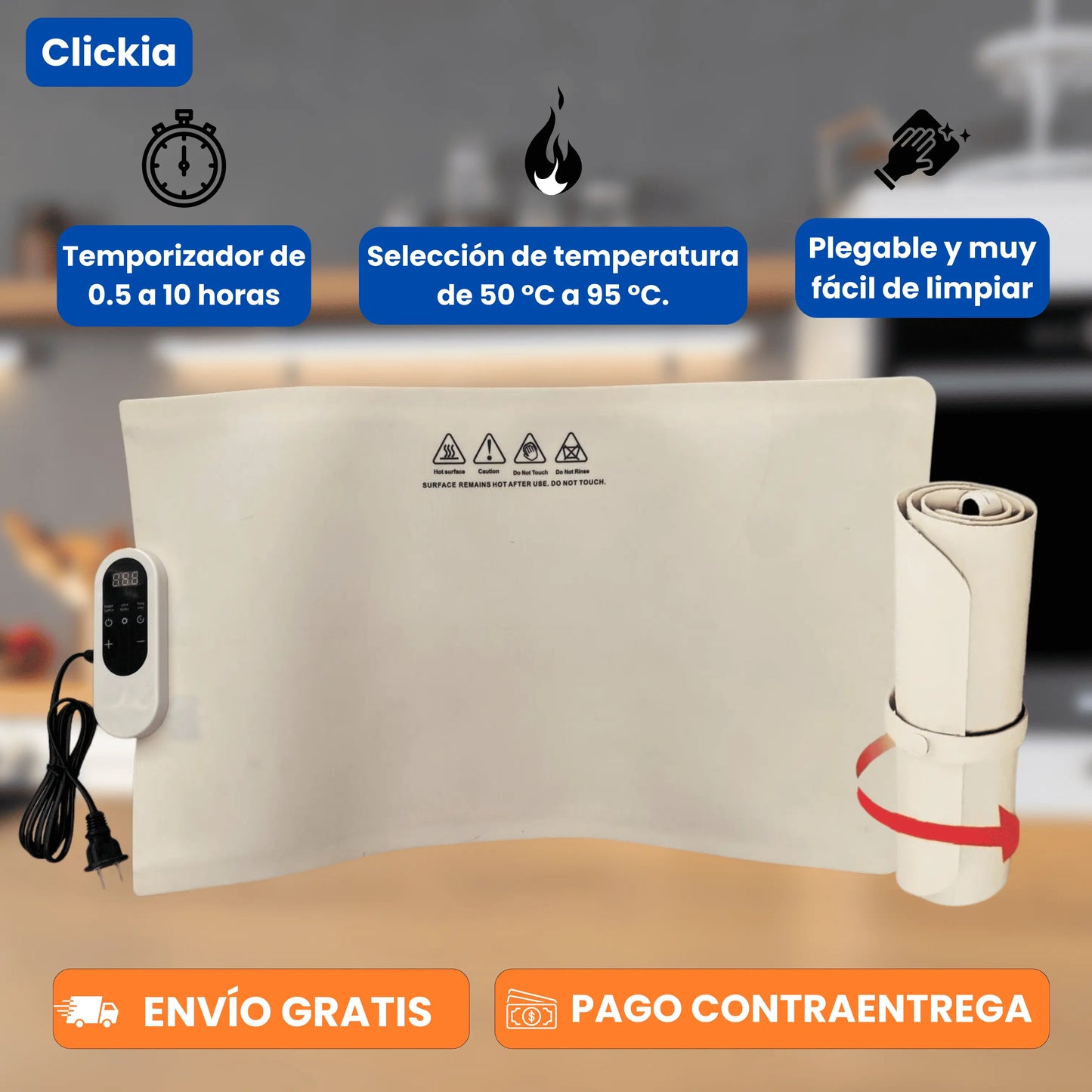ThermoPlate: Bandeja calentador de silicona multiplato