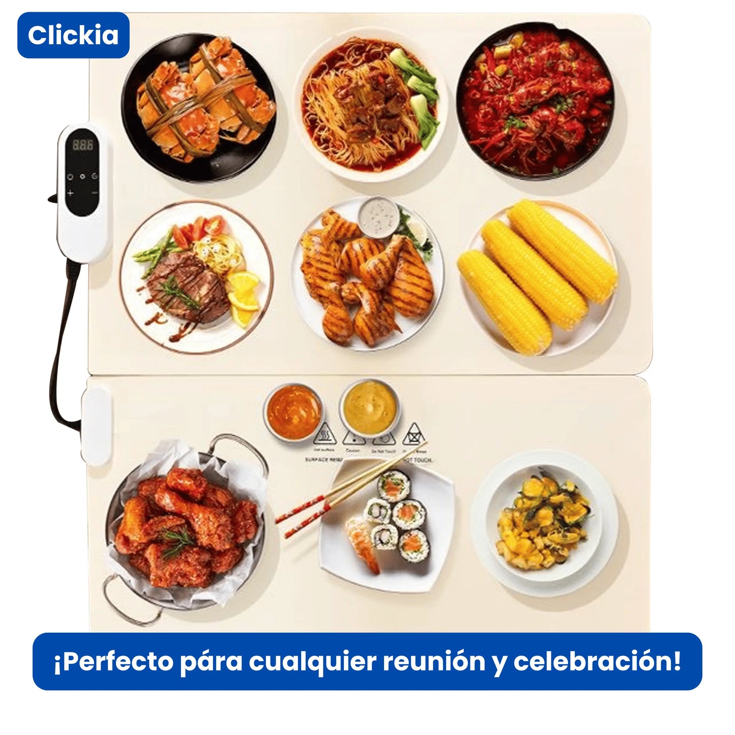 ThermoPlate: Bandeja calentador de silicona multiplato