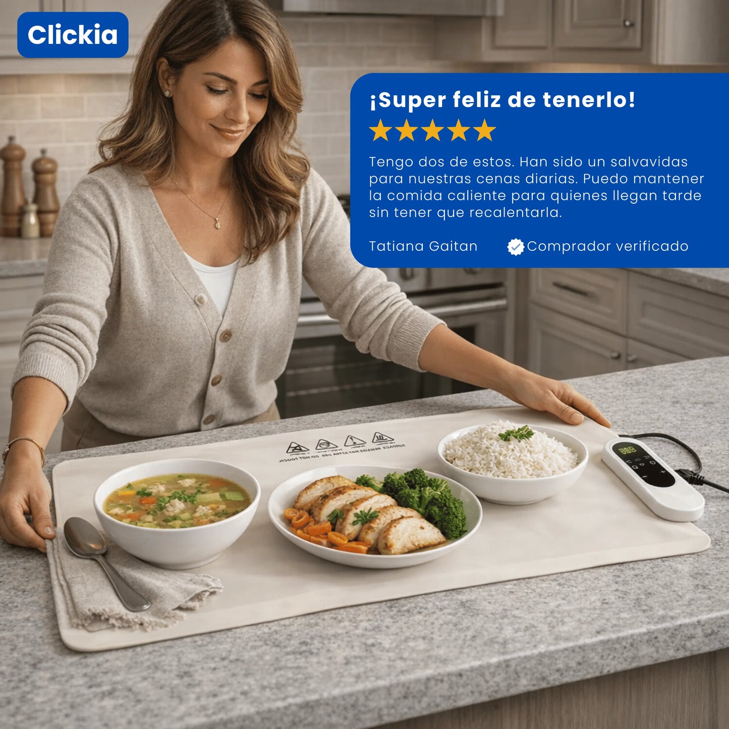 ThermoPlate: Bandeja calentador de silicona multiplato