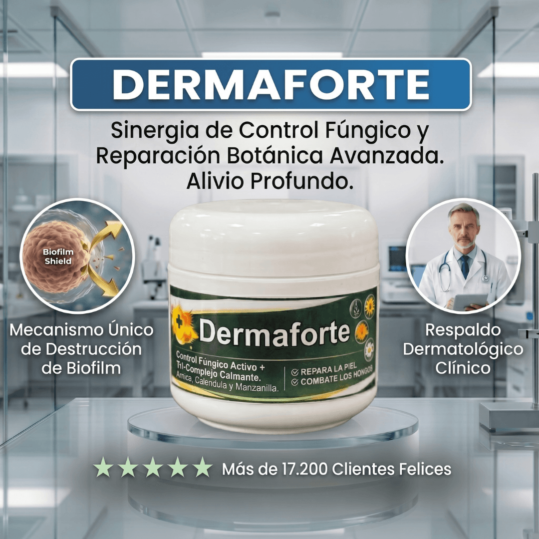 DermaForte: Fórmula clínica intensiva para erradicar hongos y aliviar la picazón severa